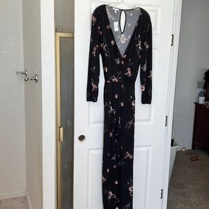 Floral black jumpsuit